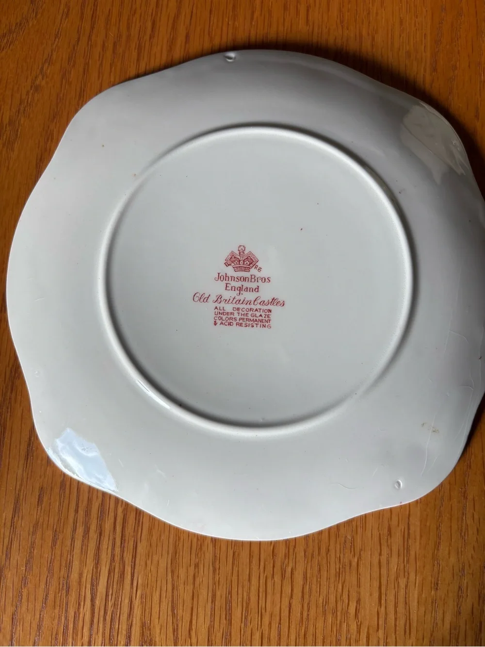 Johnson Brothers Red Transferware Scenic Dinner Plate